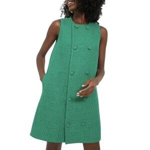 Tuckernuck Pomander Place Emerald Green Bianca Tweed Double Breast Dress 2XL NEW